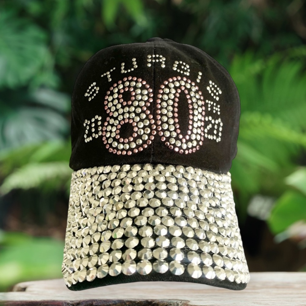 2020 STURGIS 80th Anniversary Hat | Black & Bling | See‎ Measurements